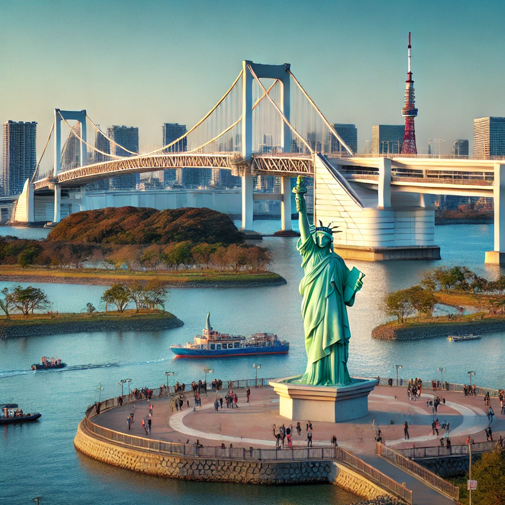 台場是東京灣上的一座人造島嶼,這裡有許多現代化的建築和娛樂設施。