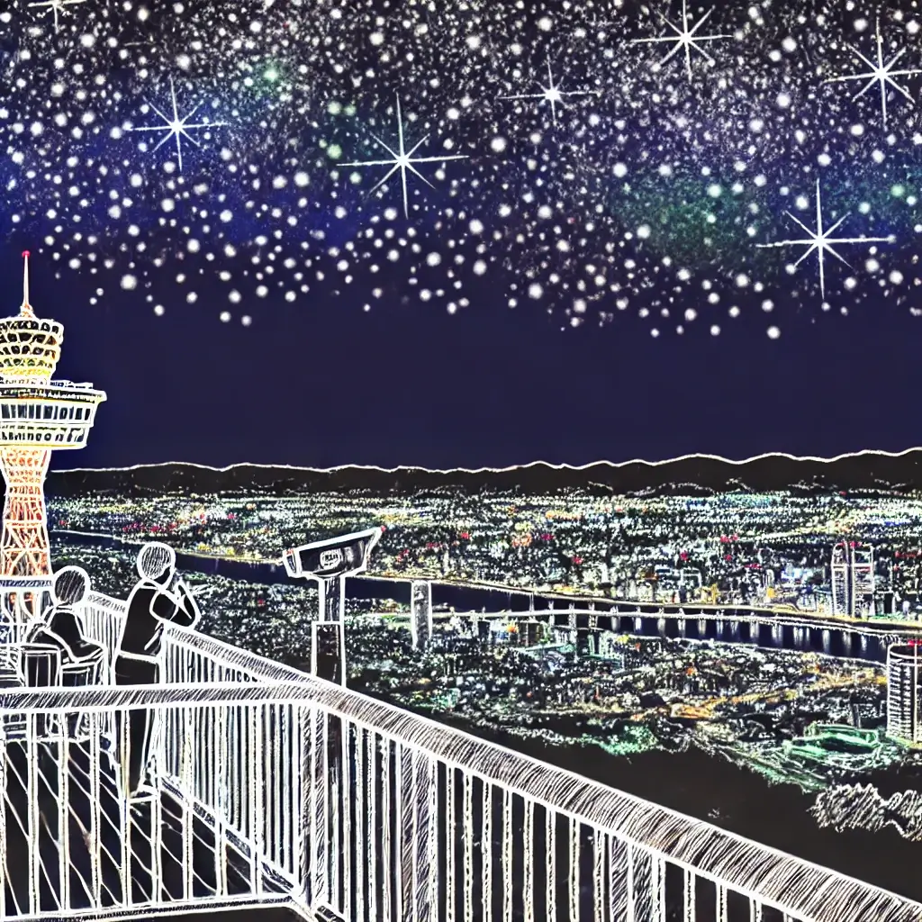 神戶夜間景點:神戶夜景摩耶山掬星台