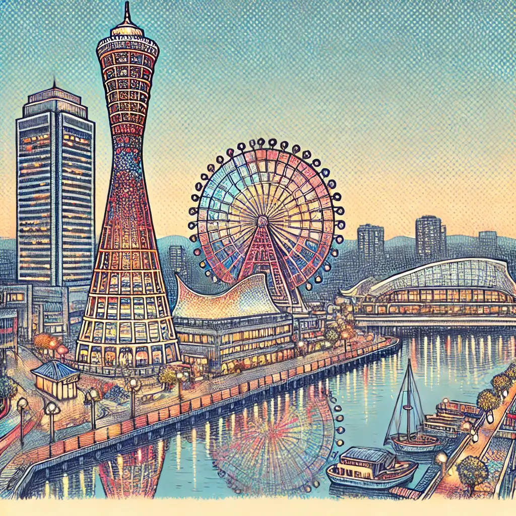 神戶港夜景,海上霓虹,浪漫與現代的交響曲