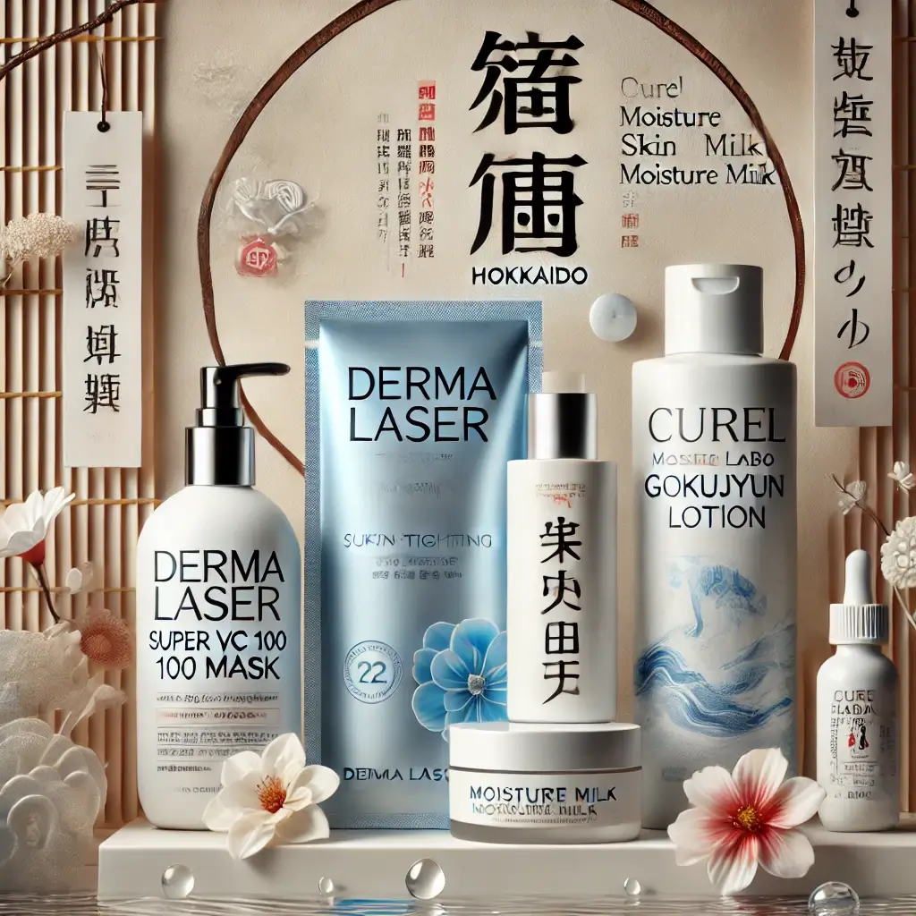 北海道必買藥妝:DERMA LASER SUPER VC 100面膜、薏仁化妝水、Curel濕潤護膚乳和ROHTO肌研極潤化妝水