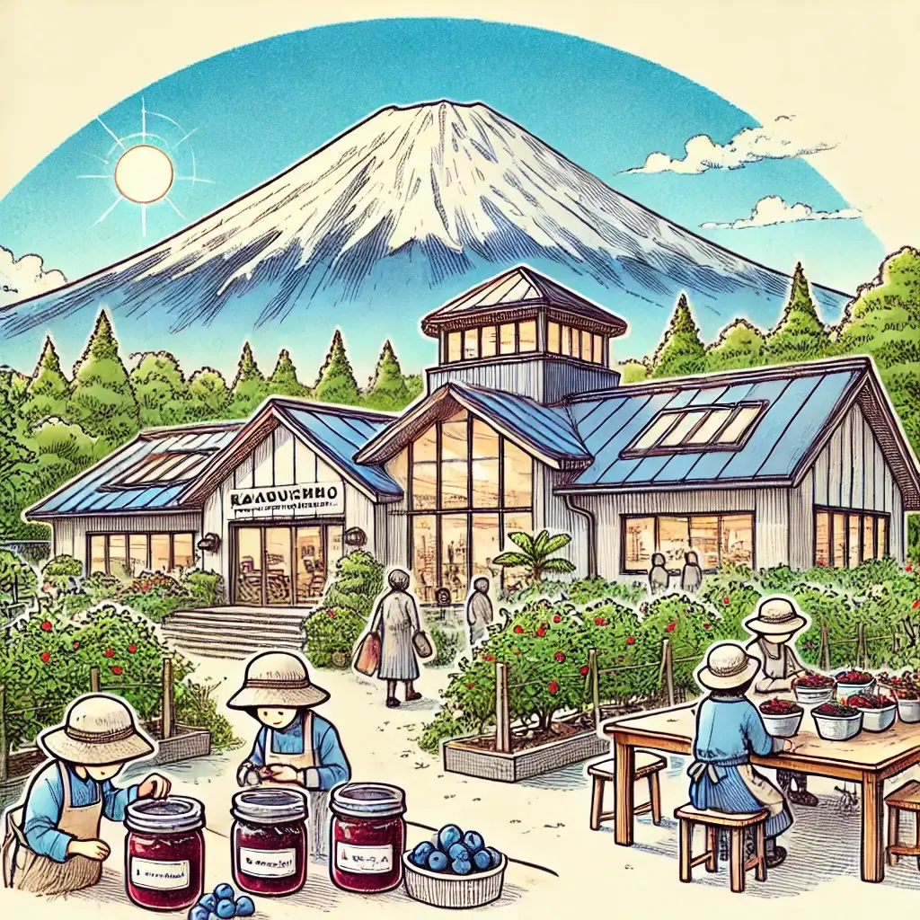 河口湖自然生活館結合了當地農產品展示與體驗活動
