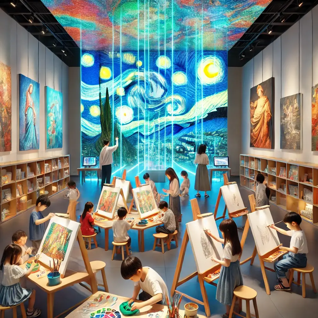 結合沉浸式光影藝術、手作創作區、名畫變裝體驗,讓孩子自由揮灑創意